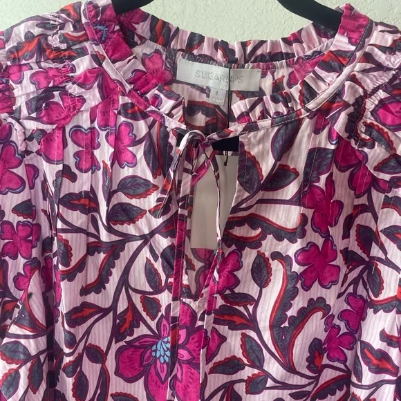 Sugarlips Pink and Purple Floral Blouse - Picture 5 of 8